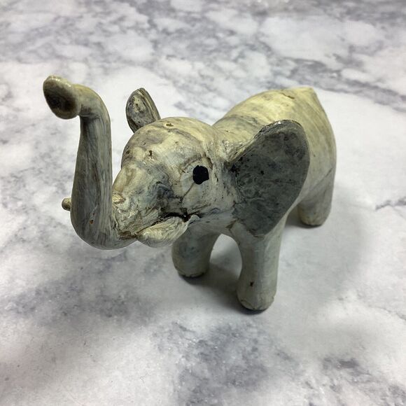 Elephant Figurine Clay Figure 5" - Picture 1 of 9
